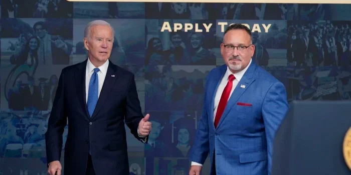 President Joe Biden, Education Secretary Miguel Cardona.